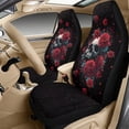 thumbnail image 3 of Xixirimido Automotive Seat Covers for Cars Trucks and SUVs Car Seat Covers for Front Seats with Car Seatbelt Covers & Armrest Box Cover, Set of 5, Red Roses Skull, 3 of 8