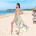 thumbnail image 6 of FORMRS Womens Beach Sarong Semi-Sheer Bikini Wrap Skirt Swimsuit Cover-ups, Green Floral Pattern, 6 of 7