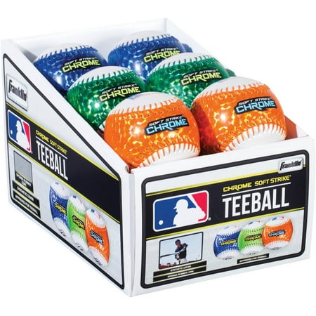 Wood Hand Signed Mlb Baseball - Franklin Sports MLB Soft Strike Metallic Tee Ball Assorted Colors, Single Ball