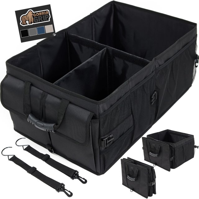 Organizador Gorilla Grip para maletero, gran capacidad, color negro