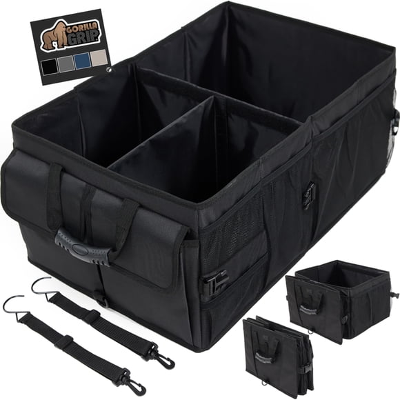 Organizador Gorilla Grip para maletero, gran capacidad, color negro