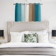 thumbnail image 4 of Teal Brown Ombre Kitchen Curtains Short 54 Inch Length, Vintage Country Wooden Grommet Top Bedroom Living Room Curtains, Light Filtering Cafe Curtain Drapes 2 Panels Set 84''x54'', 4 of 9