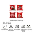 thumbnail image 7 of Decorative Christmas Themed Throw Pillow Cover Set of 4 Square 18" x 18" White & Red for Couch, Bedding, 7 of 7