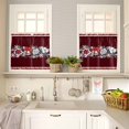thumbnail image 4 of White Flowers Red Bow Kitchen Curtains and Valances Set, Snowflakes Leaf Winter Christmas Rod Pocket Window Valance 18 Inch Window Curtain Panels for Living Room Bedroom Laundry, 27.5x36in, 3 Pieces, 4 of 7