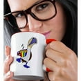 thumbnail image 2 of 3drose, Funny Cool Blue-footed Booby Bird Drinking Coffee Cartoon, 11oz Two-tone Red Mug, 2 of 6