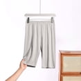 thumbnail image 2 of StSilkitty Womens Pajama Shorts Solid Color Elastic Waist Lounge Sleepwear Knee Length Shorts Lightweight Comfy Sleepwear Shorts, 2 of 6