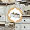 thumbnail image 6 of Leyaoyao Farmhouse Coffee Table with Drawers, Rectangular Rustic Center Table with Hidden Storage for Living Room, Office, White, 6 of 10