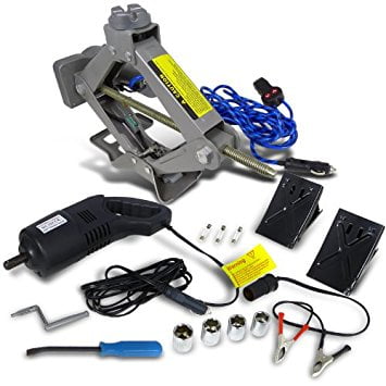 Spec-D Tuning EJ-A20H 2 Ton Electric Scissor Lift Jack W/ Impact Wrench Tire Change For Truck