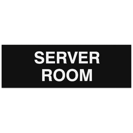 Signs ByLITA Basic Server Room Sign - Laser-Engraved Lettering | Durable ABS Plastic | Vibrant Colors | Powerful Foam Tape (Black) - Small