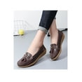 thumbnail image 4 of Woobling Womens Loafers Leather Comfort Flat Nursing Driving Slip On Shoes Size 9 Coffee 6, 4 of 7