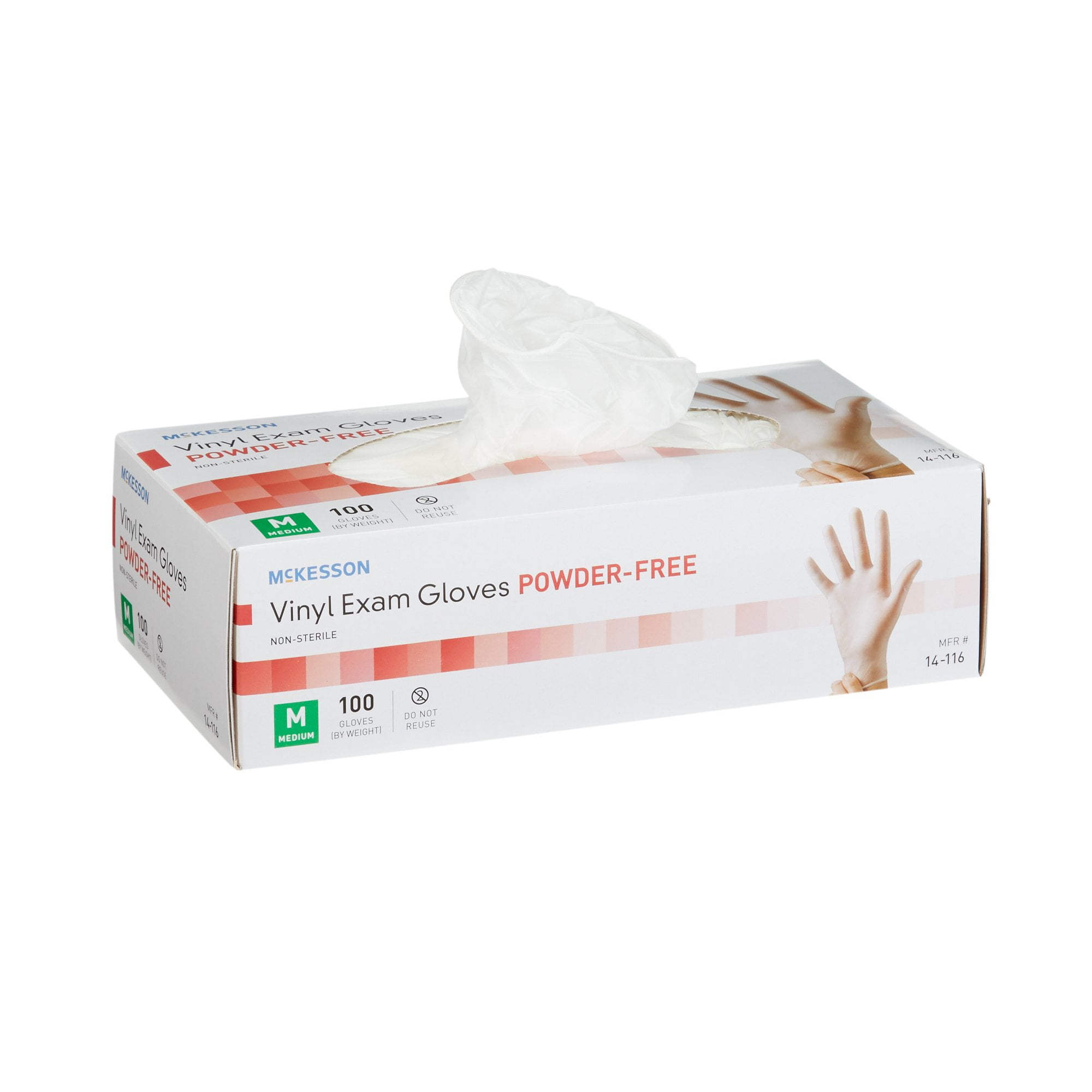 McKesson Exam Glove Powder Free MEDIUM 14-116 100 per Box