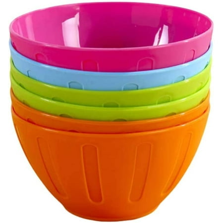 6 Pcs Plastic Bowls Colorful Reusable Salad Bowls Facial Seasoning