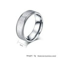 thumbnail image 3 of PAURO Women Men Stainless Steel Ring Cross God Ring Engraved Bible Verse Lords Prayer 8mm Wide Rings Comfort Fit Silver Size 8, 3 of 4