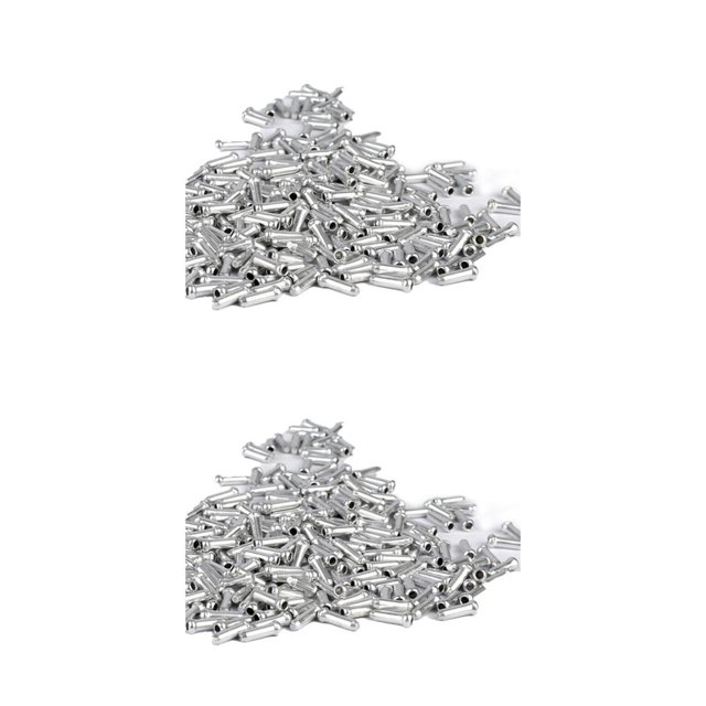 maskred Pack of 50 Brake Wires Aluminum Alloy Tail Caps Replacement Derailleur Shifter Cable Protector Ends Cycling Accessory Silver 2Set
