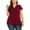 Wine Red, variant on Daystry Women's Plus Size Button Down Short Sleeve Shirt Business Casual V Neck Tops Royal Blue-1X
