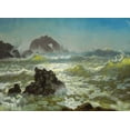 thumbnail image 2 of Bierstadt, Albert 14x11 Black Ornate Wood Framed with Double Matting Museum Art Print Titled - Seal Rock, California, 2 of 4