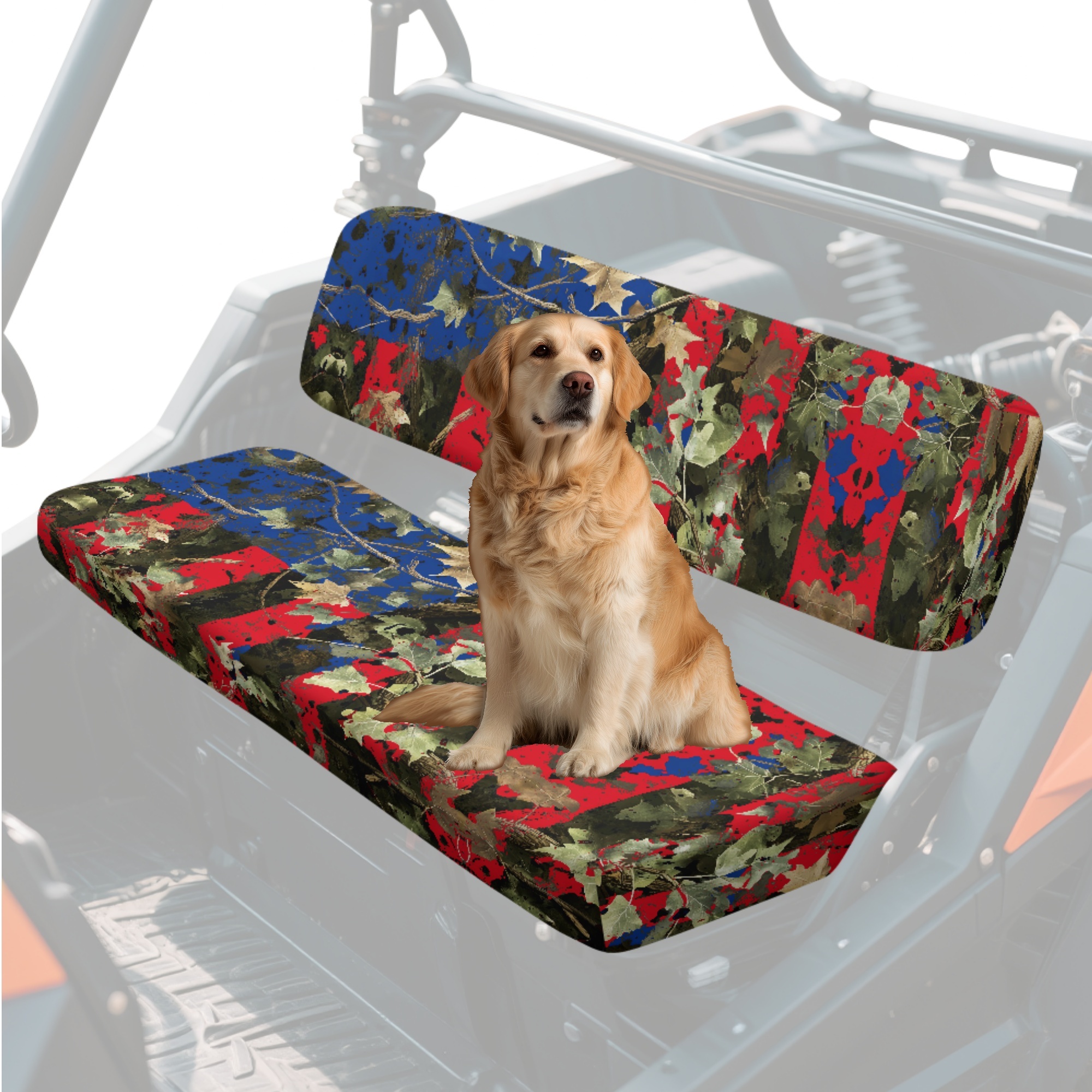 Jeiento Sloth Car Interior Cover Sets, Front Rear Seat Covers with Steering Wheel Cover Floor Mats Seat Belt Pads Center Console Covers Cup Coaster Keychain, 17pcs, Tropical Flower Leaves Design