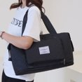 thumbnail image 1 of Bolsa de lona de moda de fin de semana de entramado rómbico de gran capacidad plegable para mujer Ndcxsfigh Para Estrenar, 1 of 8