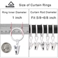 thumbnail image 3 of Anillos de cortina con clips WeekSeight, paquete de 44, blancos, 3 of 8