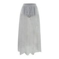 thumbnail image 1 of Gibobby faldas para niña Falda larga 2 en 1 de malla transparente con cintura alta y estampado de galaxia para mujer(Blanco， L), 1 of 2