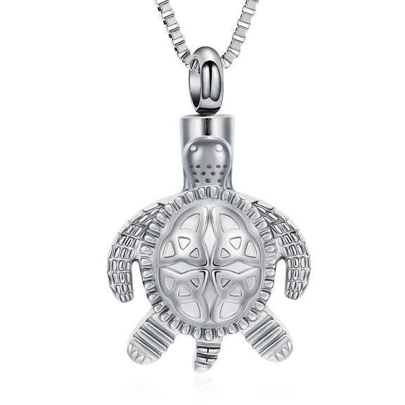 Turtle Ashes Necklace Celtic Knot Urn Necklace for Ashes Cremation Jewelry for Ashes Stainless Steel Memorial Urn Pendant for Human / Pet