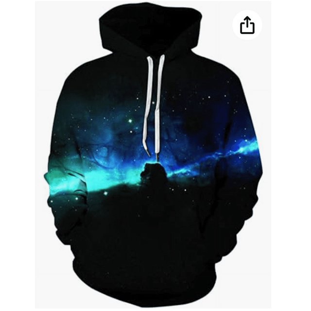 Men Women Unisex Digital Print Sweatshirts Hoodie Top Galaxy Pattern Pullover