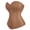 Brown, variant on Women Steampunk Zip Faux Leather Holiday Party Bustiers Corset Top Silver XL