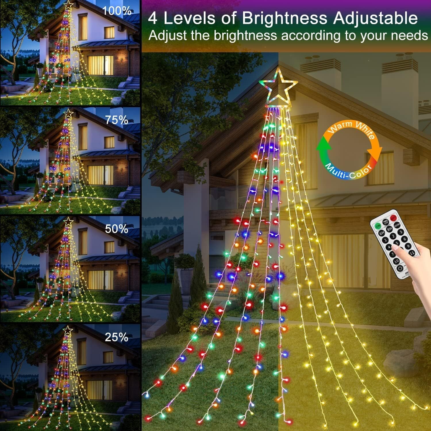 320 LED Christmas Outdoor Star String Lights Xmas Tree Toppers Fairy  Decoration Mutli Color Lights - Shop Open Box Deals, Affordable Best Buy  Products