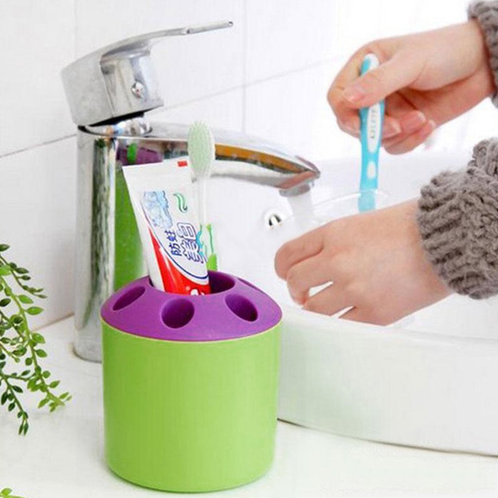 Multifunctional Porous Desktop Pen Container Toothbrush Toothpaste Holder