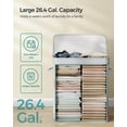thumbnail image 3 of 100L Laundry Hamper with Lid Bamboo Laundry Basket with Liner Bag Foldable Storage Hamper with Handles Gray, 3 of 8