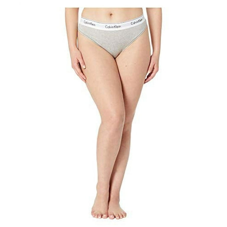 Grey Cotton Panty, Modern 1X-3X Thong Heather, 3X Women\'s Klein Calvin