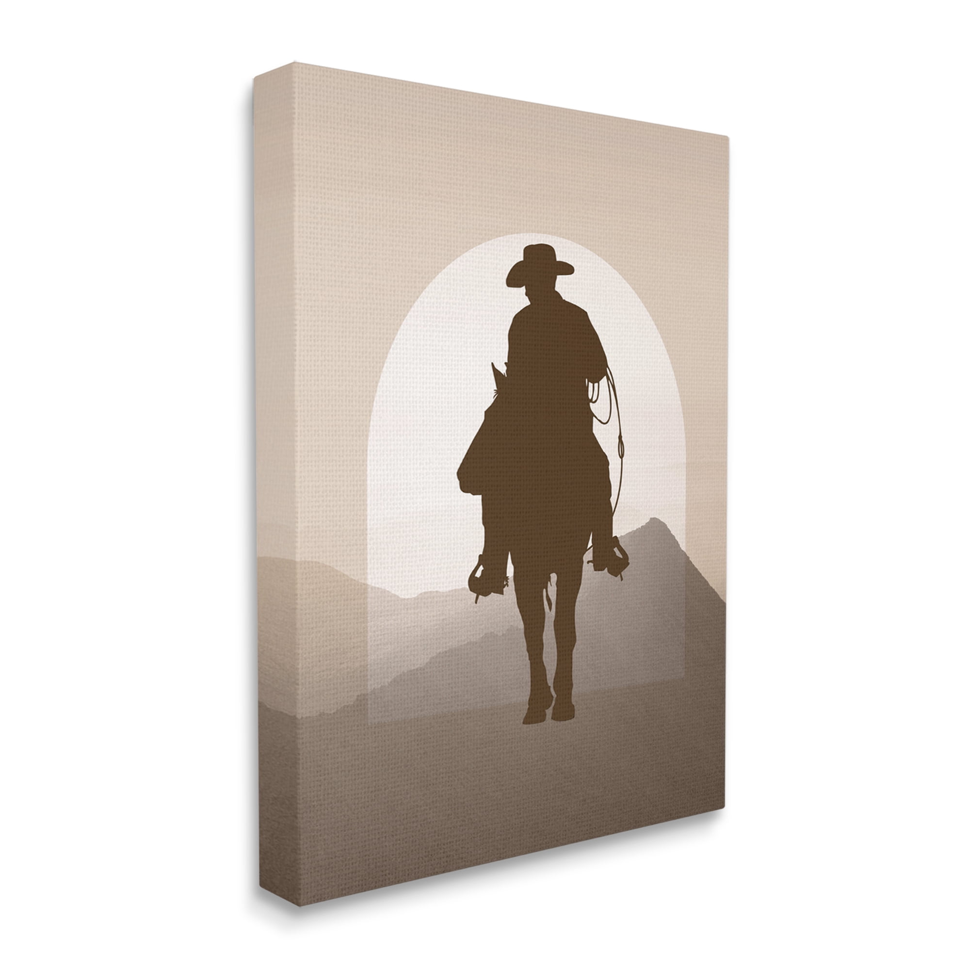 Stupell Industries Cowboy & Desert Dunes Animals & Insects Painting Gallery Wrapped Canvas Art Print Wall Art, 36 x 48