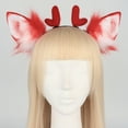 thumbnail image 4 of FEIFLY Women Christmas Reindeer Headband Cute Deer Headwear For Anime Conventions And Festive Accessories Solid Color Festival Clothing, 4 of 5