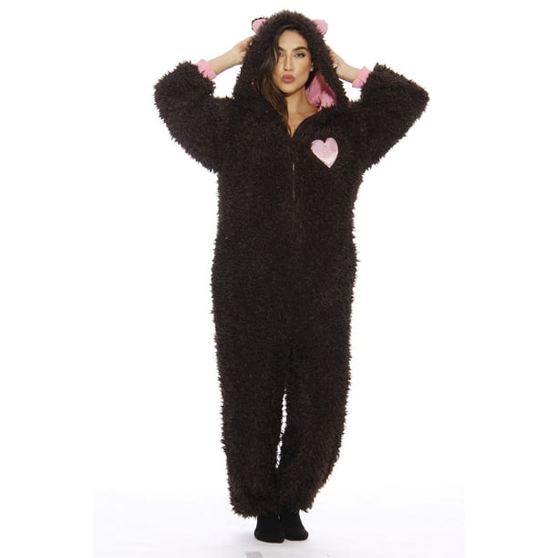 Followme - Just Love Shaggy Teddy Bear Adult Onesie / Pajamas (Teddy Bear Shaggy New, Small
