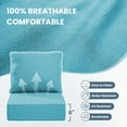 thumbnail image 3 of Outdoor Wicker Furniture Cushion Set, 24 x 22 x 6 Thicken Deep Seat Patio Chair Cushions, Turquoise, 2 Sets, 3 of 11