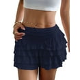thumbnail image 2 of Flowy Skirts for Women Ruffle Bow-Knot Skorts Mini Skirts High Waisted Tennis Skort Summer Skirts Navy Blue XL, 2 of 8