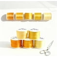 thumbnail image 5 of 5 Spools 100% Pure Embroidery Silk Ribbon 4mm X 55 Yards Yellow Tones Embroidery Silk Ribbon Supplies Kits, 5 of 6