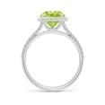 thumbnail image 2 of Angara Natural Peridot Ring - 2 ct Peridot Twist Rope Split Shank Ring in 14K White Gold for Women (Ring Size = 9), 2 of 8