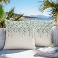 thumbnail image 4 of Outdoor Pillow Cover Teal Green Floral Set of 2 Waterproof Throw Pillowcases Spring Flowers Decorative Patio Furniture Pillows for Couch Garden Indoor & Outdoor Use, 4 of 9