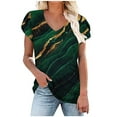 thumbnail image 1 of Blouses à Manches Courtes pour Femmes Mode Femmes Été Imprimé T-Shirt à Col en V Manches Courtes Blouse Décontractée T-Shirts d'Été pour Femmes Blouse à Manches Courtes Femmes T-Shirts Été, 1 of 5