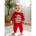 thumbnail image 4 of BemeyourBBs My First Valentine Day Baby Girl Boy Outfit Romper Heart Embroidery Long Sleeve Jumpsuit, 4 of 9
