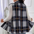 thumbnail image 7 of Yutgune Women's Plaid Vest Button Down Lapel Collar Sleeveless Jacket with Pockets Casual Longline Fall Winter Outerwear, 7 of 7