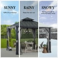 thumbnail image 6 of Sunjoy 10 ft. x 10 ft. Hardtop Gazebo, Outdoor Patio Aluminum Frame Gazebo with 2-Tier Steel Hardtop Backyard Gazebo with Netting, Curtain, and Ceiling Hook, 6 of 11