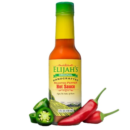 Elijah's Xtreme Original Roasted Pepper Hot Sauce, Made with Fire Roasted Cayenne & Jalapeño Peppers, Mild Hot Sauce, All Natural, Gluten Free, Vegan, Keto, (5oz Bottle)