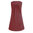 thumbnail image 2 of Nouvelle Robe Décontractée à Manches Courtes et Col Rond pour Femmes, Plissée, Couleur Unie, Sans Manches, Ample, Grande Taille, 2 of 2