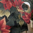thumbnail image 5 of Christmas Sheer Curtains 72 Inches Long 2 Panels Set, Window Sheer Curtains for Living Room/Bedroom, Poinsettia Red Botanical Floral Light Filtering Rod Pocket Curtain 52'' x 72'' x 2, 5 of 7