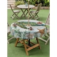 thumbnail image 4 of Outdoor Tablecloth with Umbrella Hole for Patio/Picnic/Party/Camping, Ocean Green Turtles Waterproof Table Cloth Round Cover Washable, Coastal Starfish Summer Nautical Seagrass (Dia 54"), 4 of 8