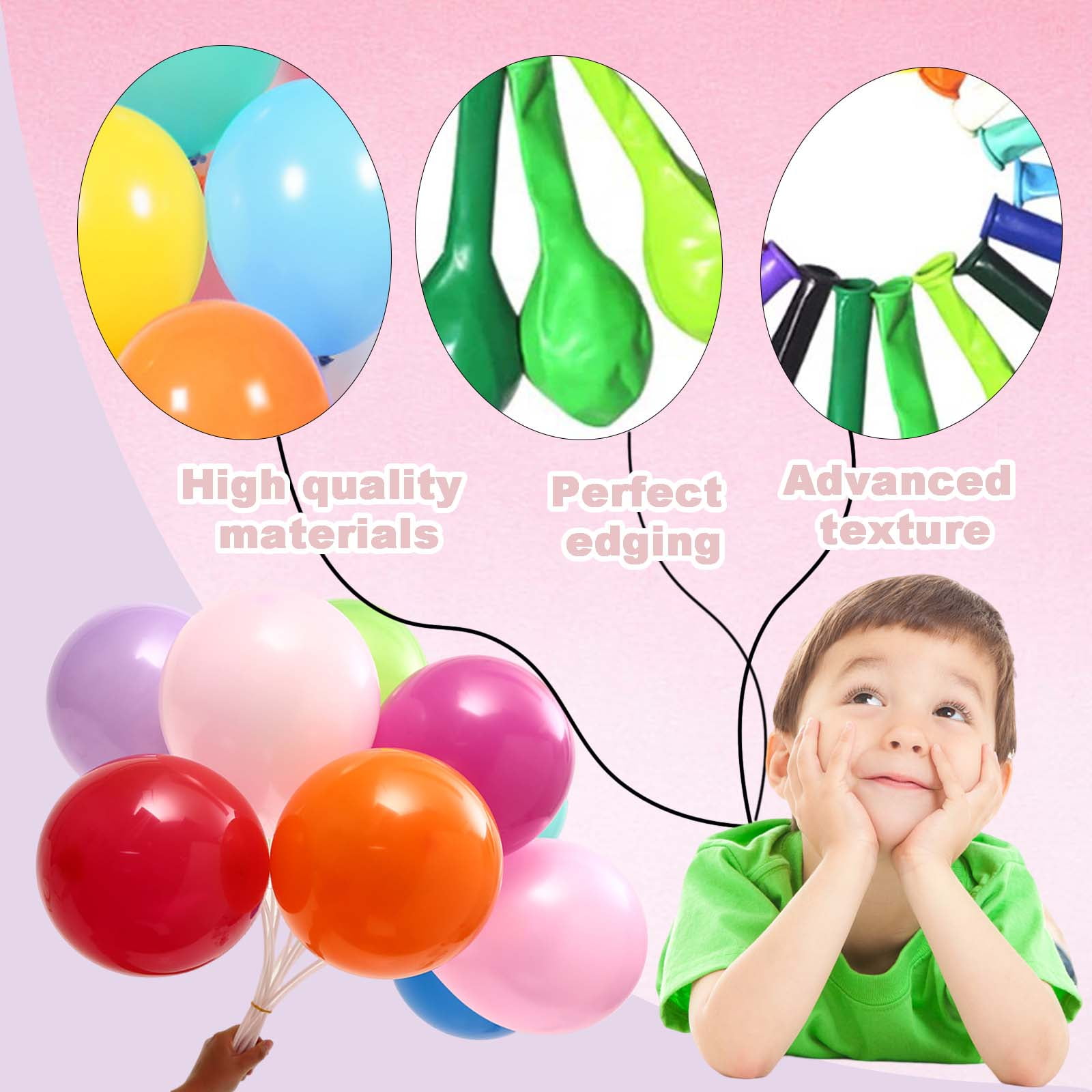 Balloons Pack of 100, Rainbow Set 12 Inch, Assorted Bright Colors, Made With Strong Multicolored Latex, For Helium Or Air Use. Kids Birthday Party Decoration Accessory (Assorted,