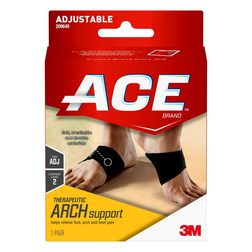 ACE Brand Arch Support, Adjustable, Black, 1/Pack
