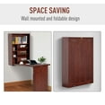 thumbnail image 6 of HOMCOM Wall Mounted Convertible Desk Fold Out Writing Table Storage Furniture, 6 of 7